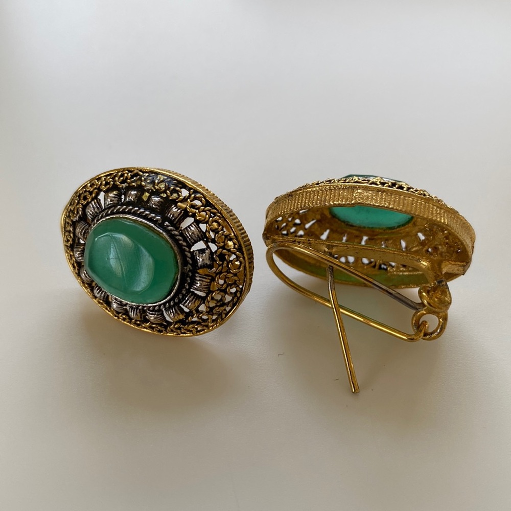 Large dressy stud earrings onyx stone